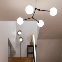 SLATE floor lamp 2xG9 – round, black, glass globes - Image 6