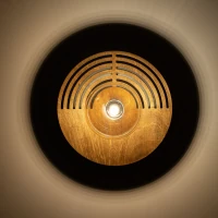 LUNAR WOOD wall light 30 cm – round, wood and glass - Image 3