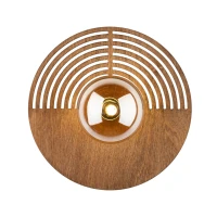 LUNAR WOOD wall light 30 cm – round, wood and glass - Image 5