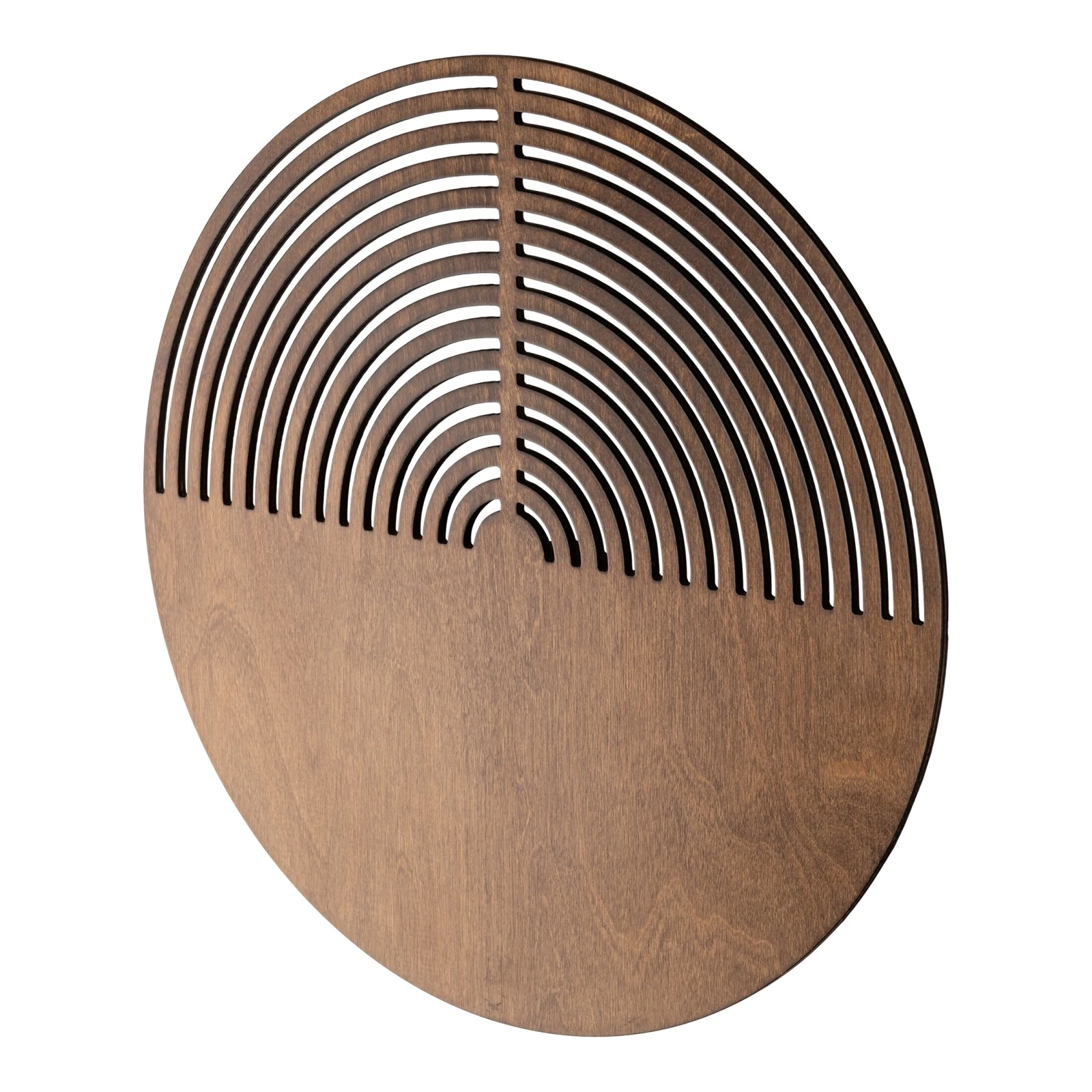 Wall light 2xG9 – wooden panel, brown, openwork detail