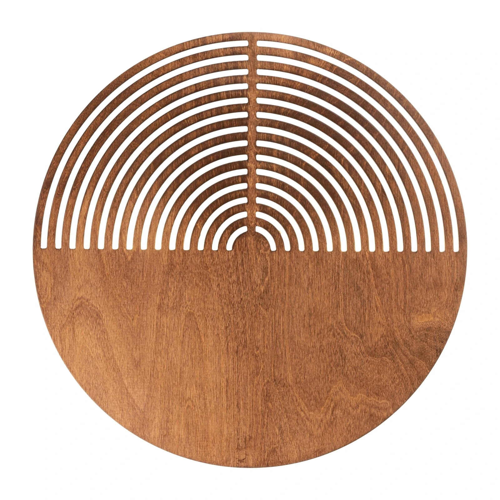 Wall light 2xG9 – wooden panel, brown, openwork detail