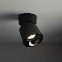 KYOTO LED ceiling light 12W – cylindrical, black, adjustable beam