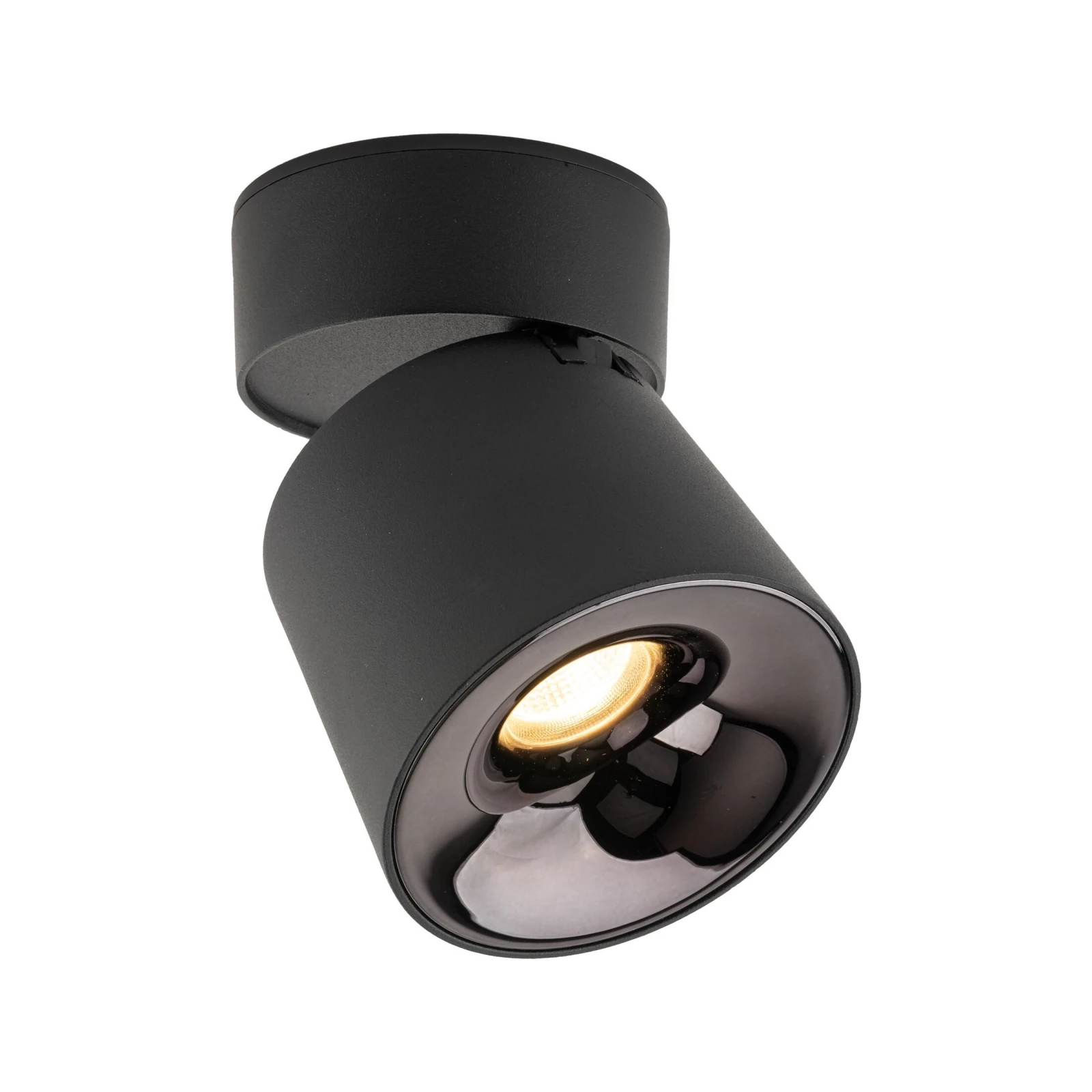 KYOTO LED ceiling light 18W – cylindrical, black, adjustable beam