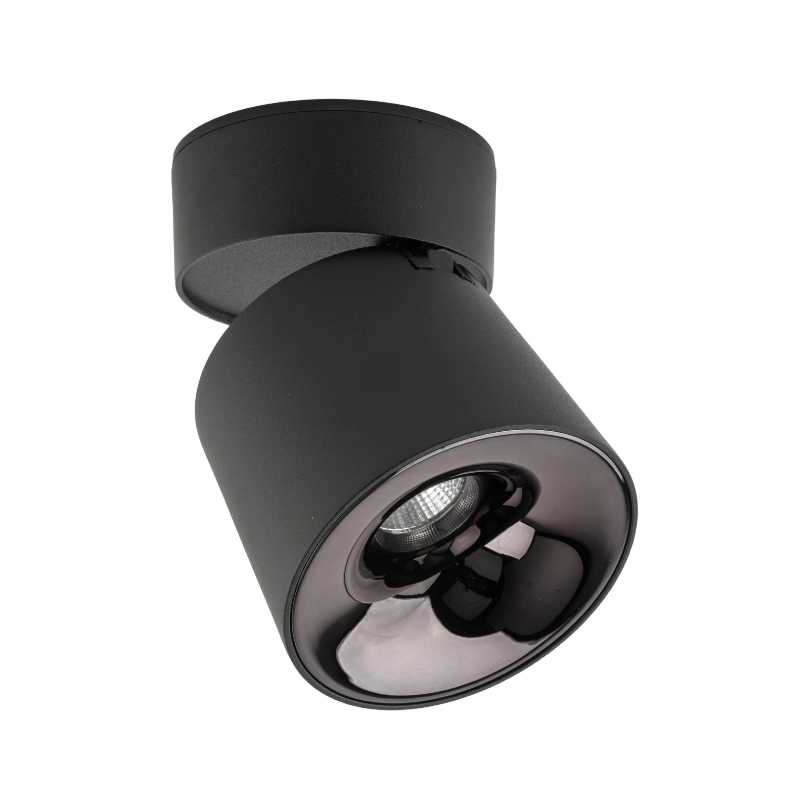 KYOTO LED ceiling light 18W – cylindrical, black, adjustable beam