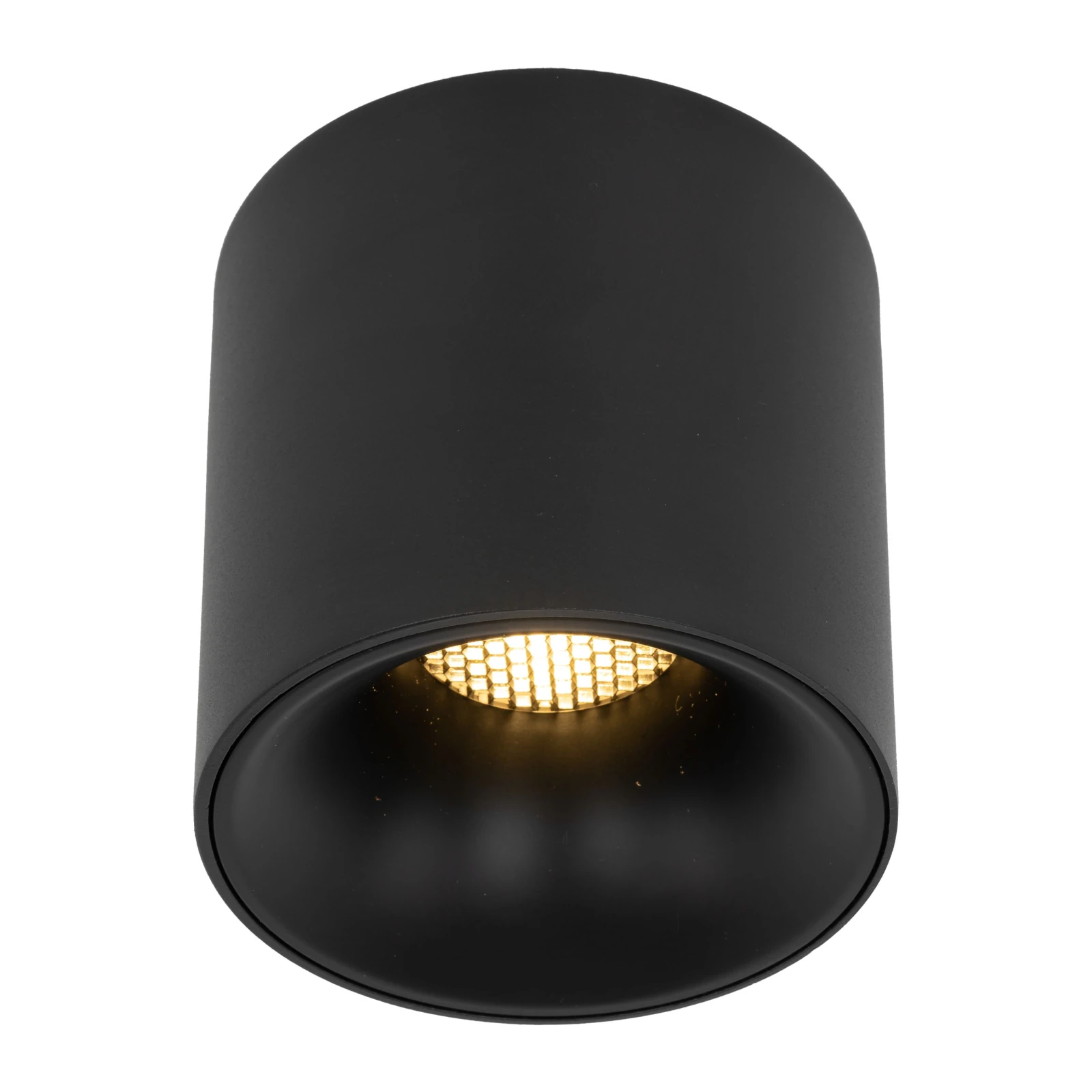 LED ceiling light 18W – round, black, warm white
