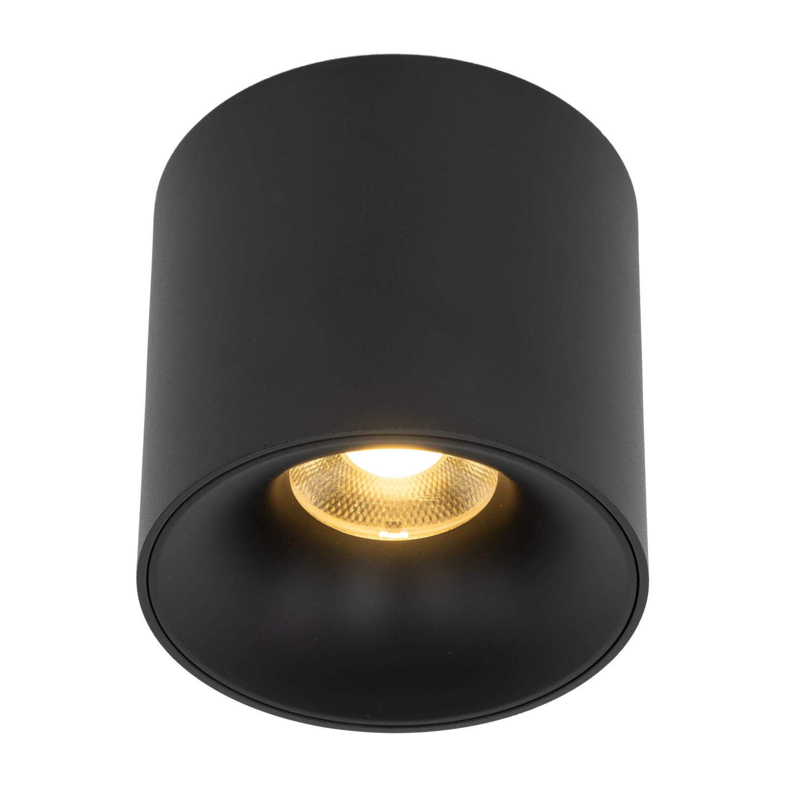 LED ceiling light 30W – round, black, warm white