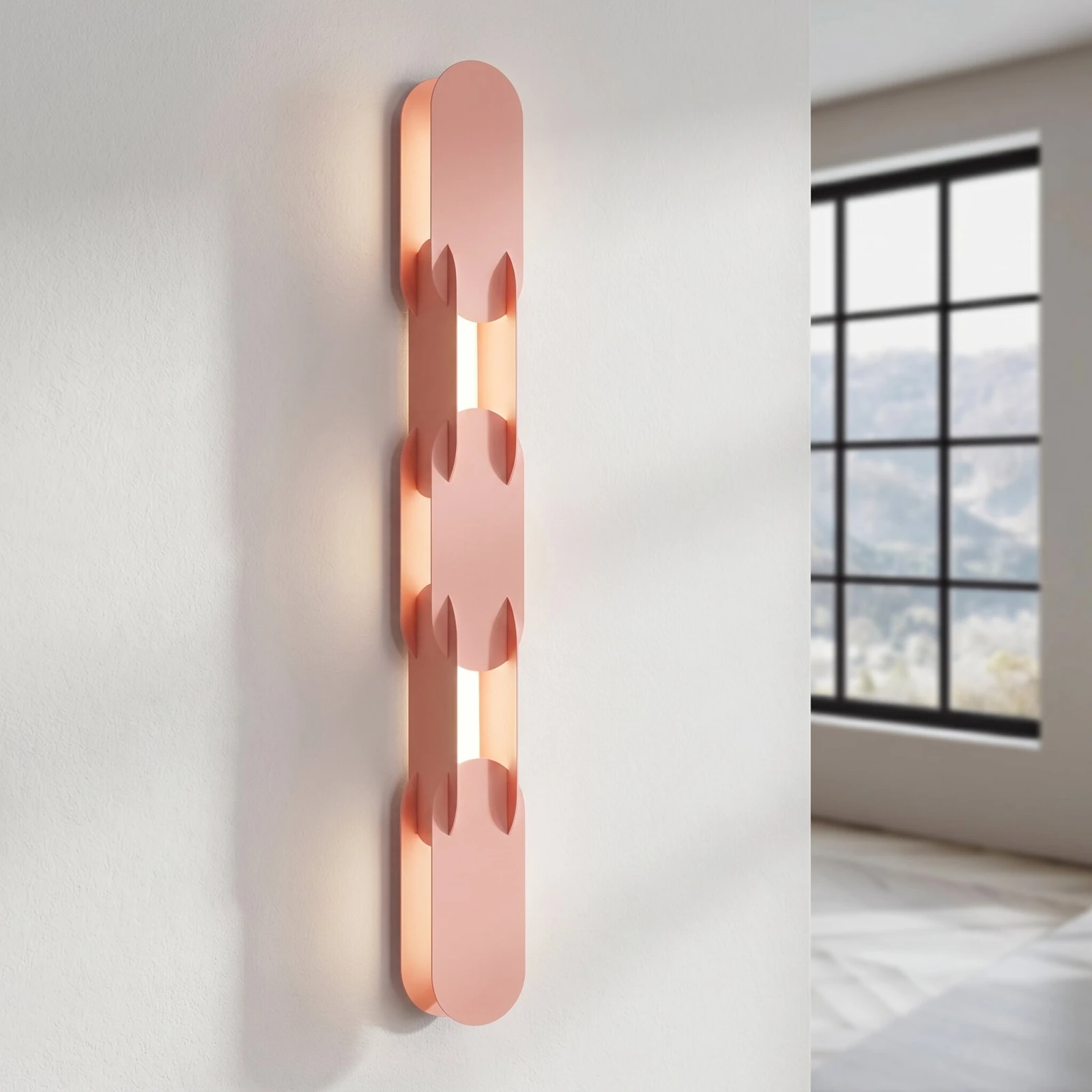Wall lamp 91 cm – linear, peach, DALI dimmable