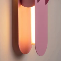 Sieninis šviestuvas 91 cm – linijinis, rožinis, šiltai dimiuojamas LED - Nuotrauka 4