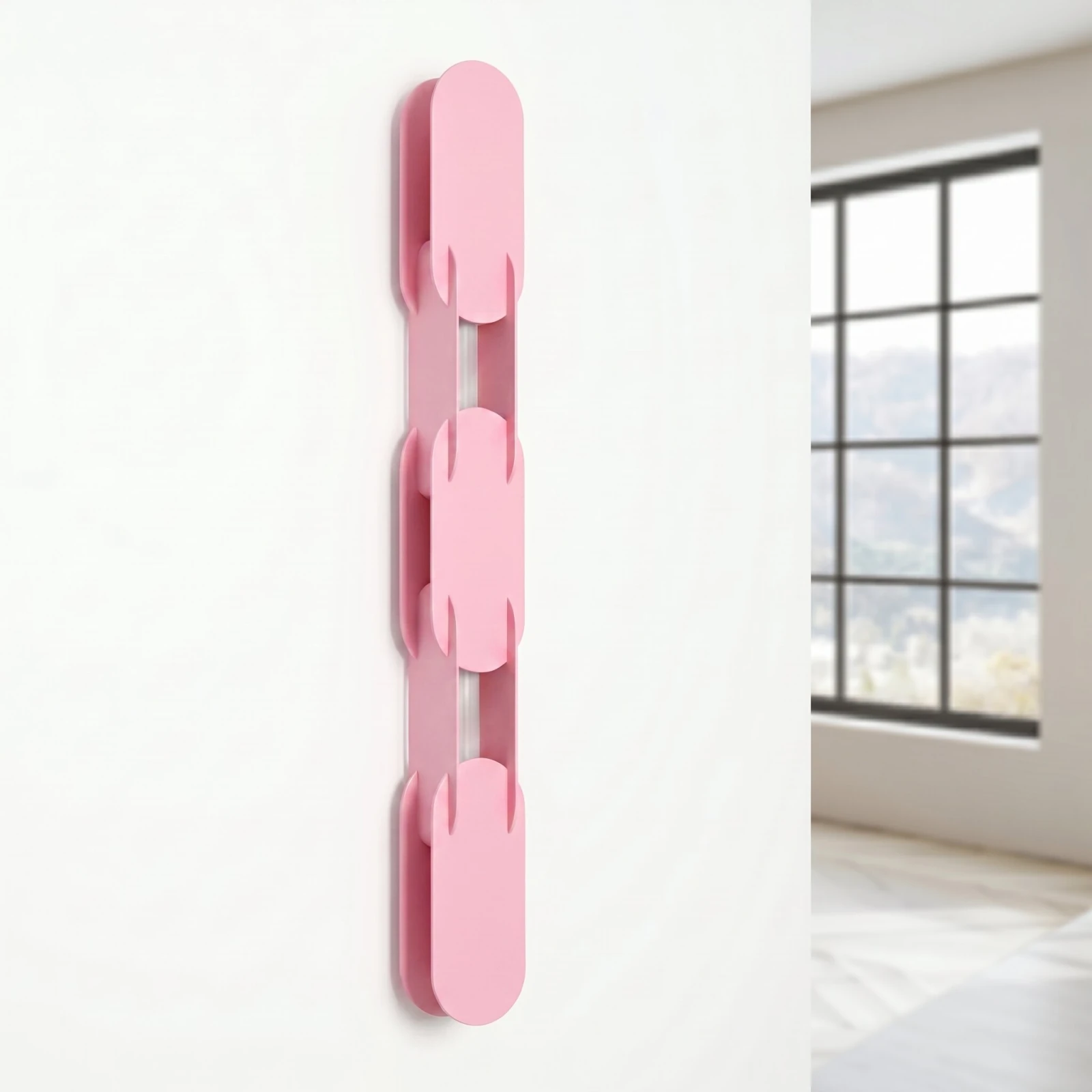 Wall lamp 91 cm – linear, pink, DALI dimmable