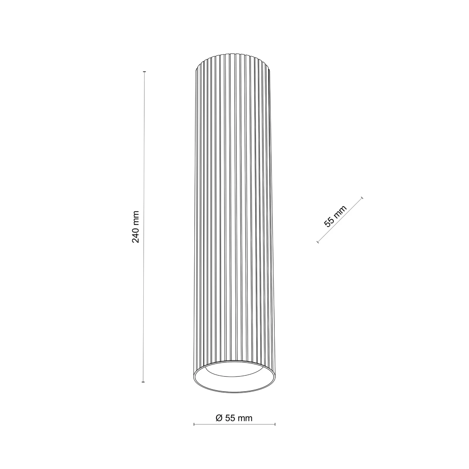 TUNE L ceiling light – cylindrical, brown, GU10