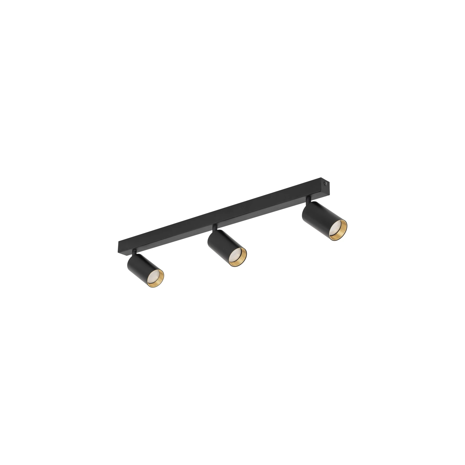 Ceiling spotlight 3xGU10 – black, adjustable, gold detail