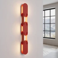 Wall lamp 91 cm – linear, red, DALI dimmable - Image 1