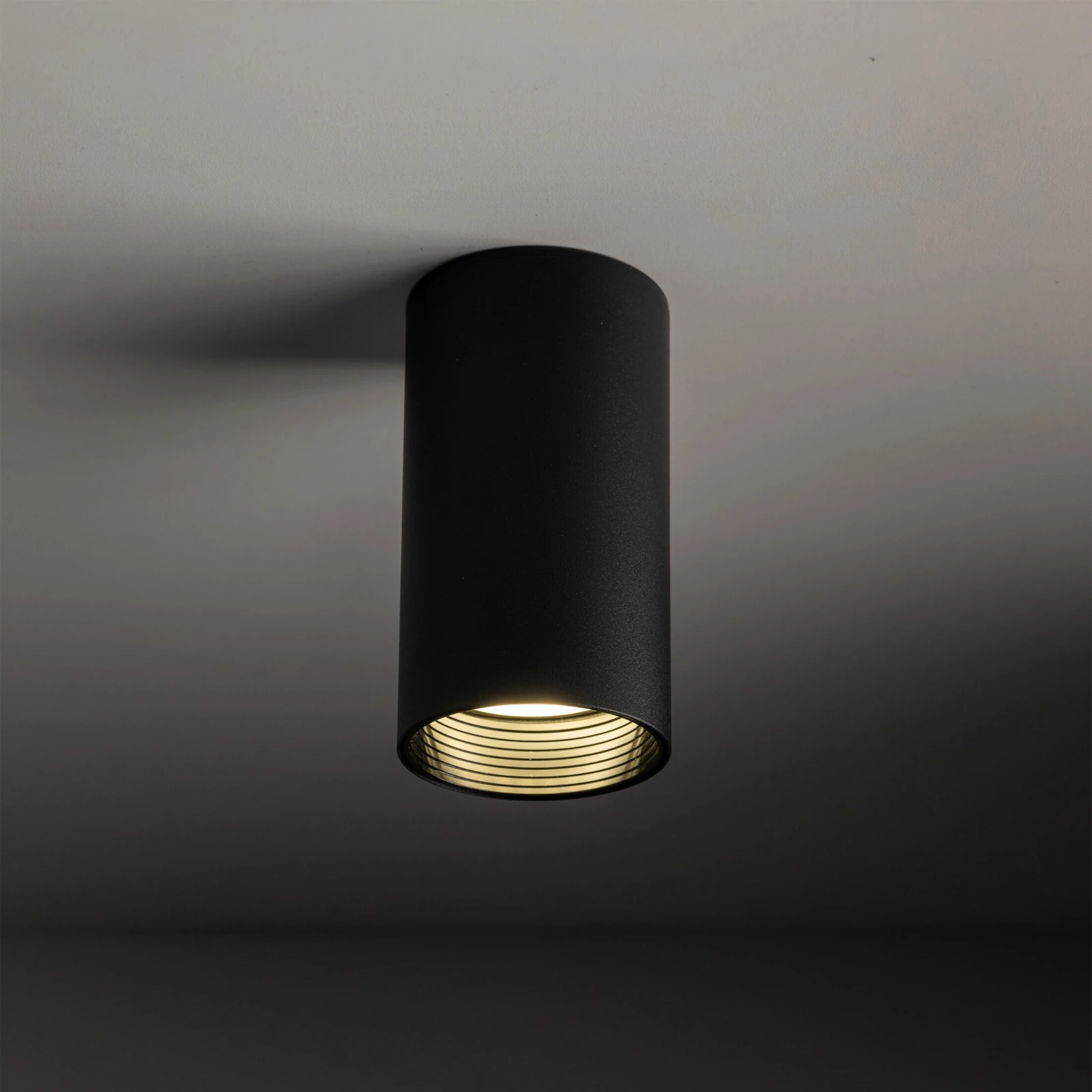 Ceiling directional light 10 W – round, black, GU10