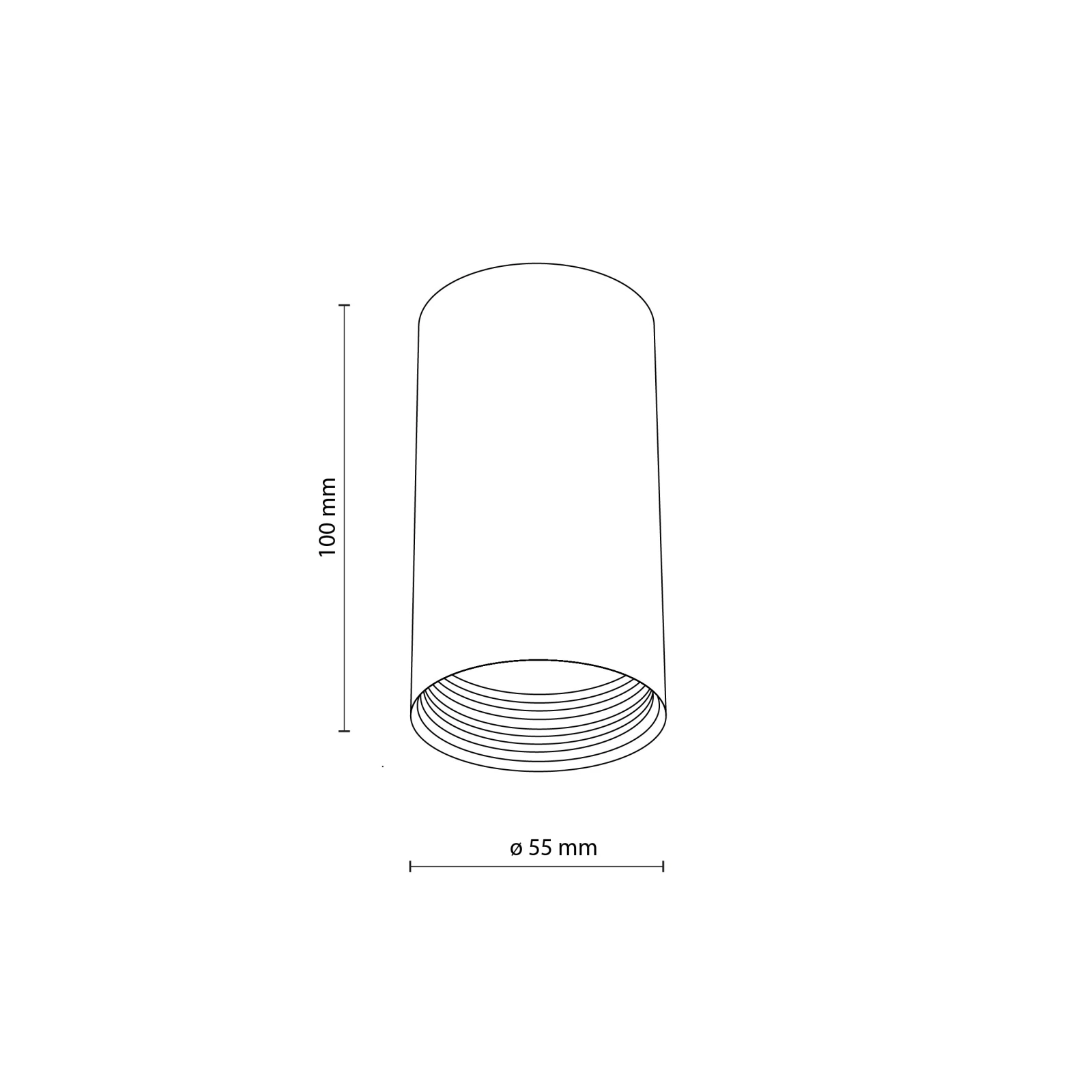 Ceiling directional light 10 W – round, black, GU10