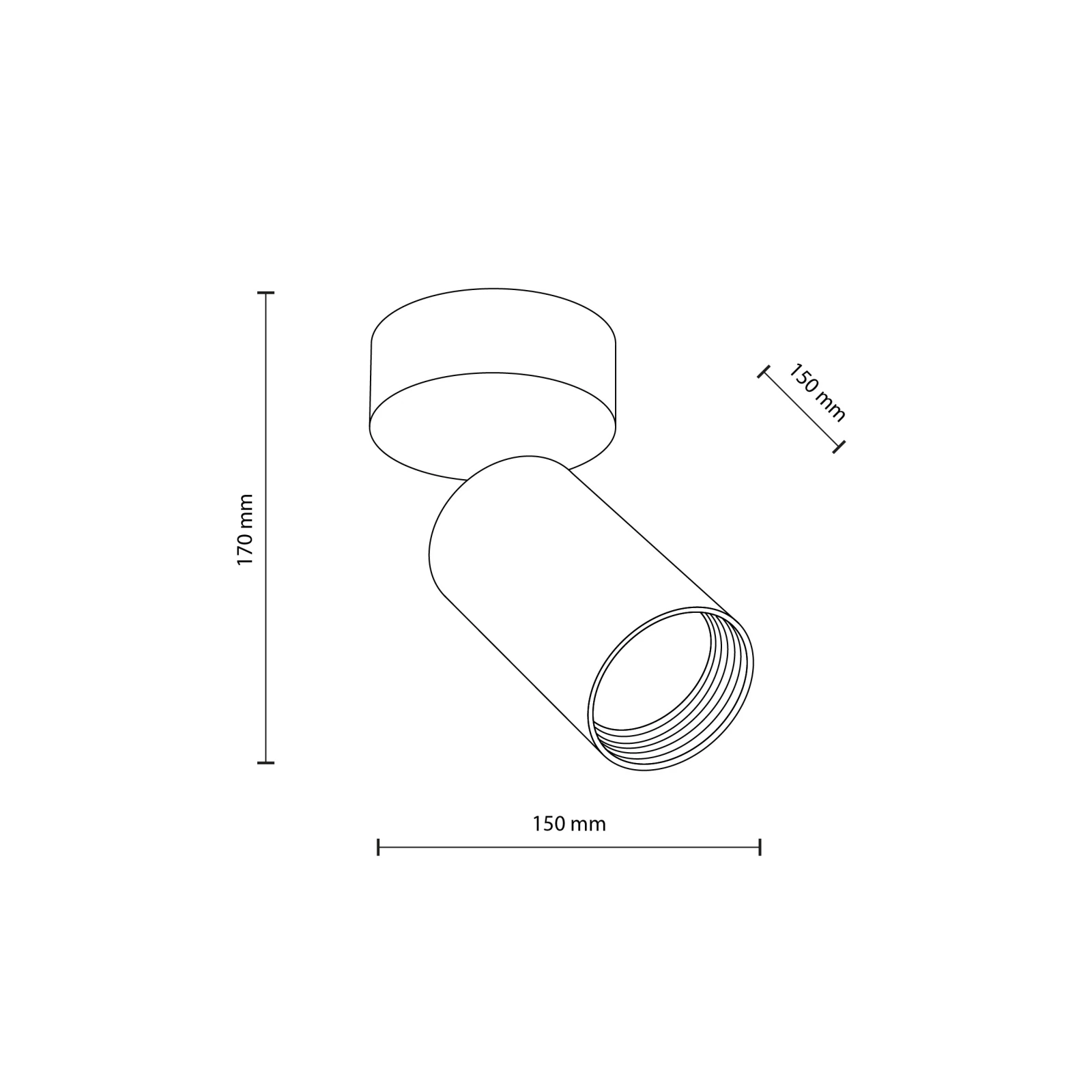 Wall directional light 10 W – round, white, GU10