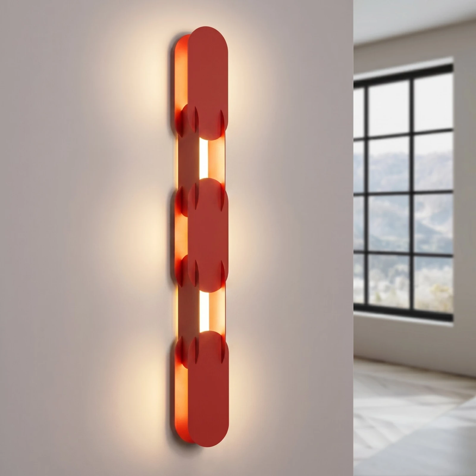Wall light 91 cm – linear, red, LED 4000K
