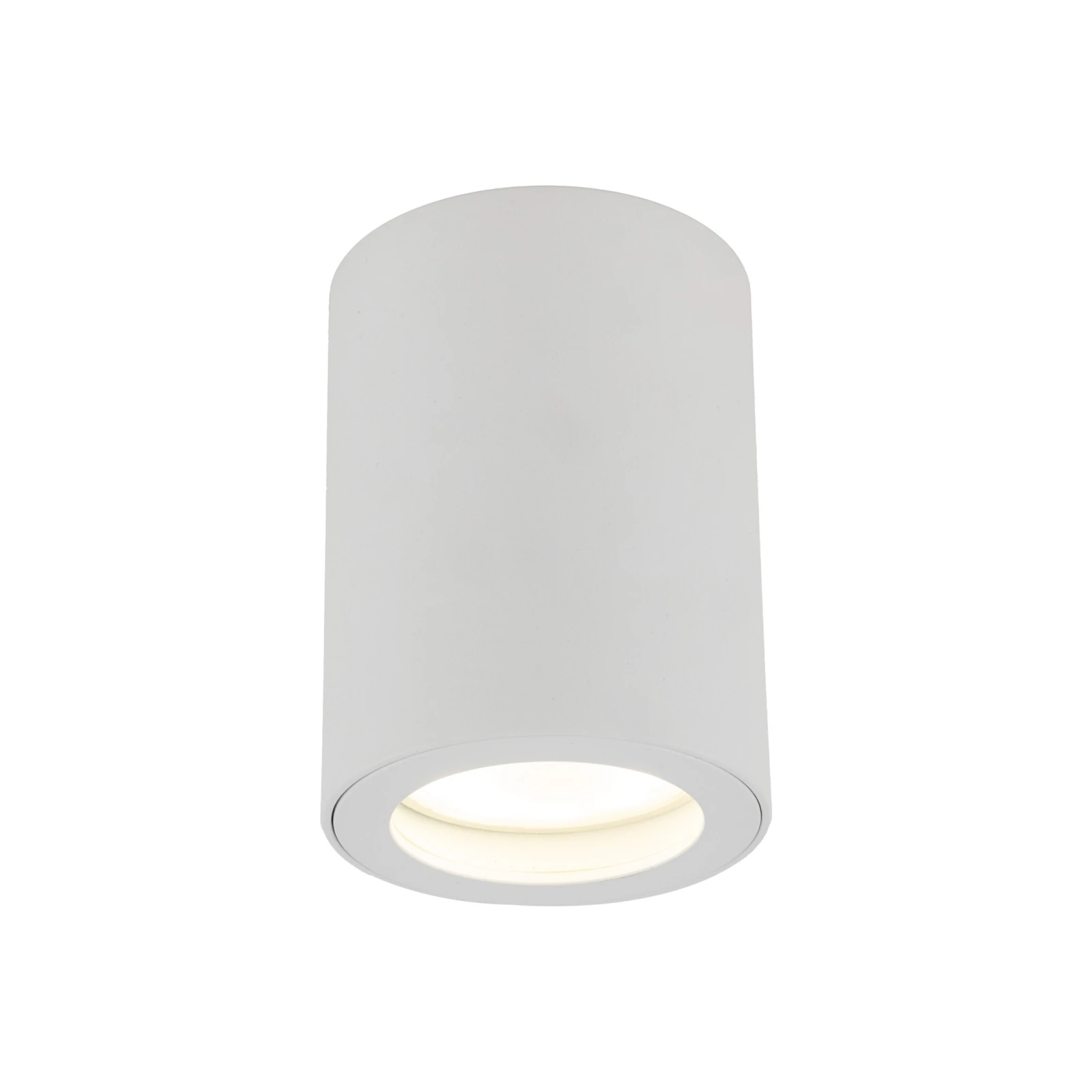 GU10 ceiling light – cylindrical white fixture, IP44