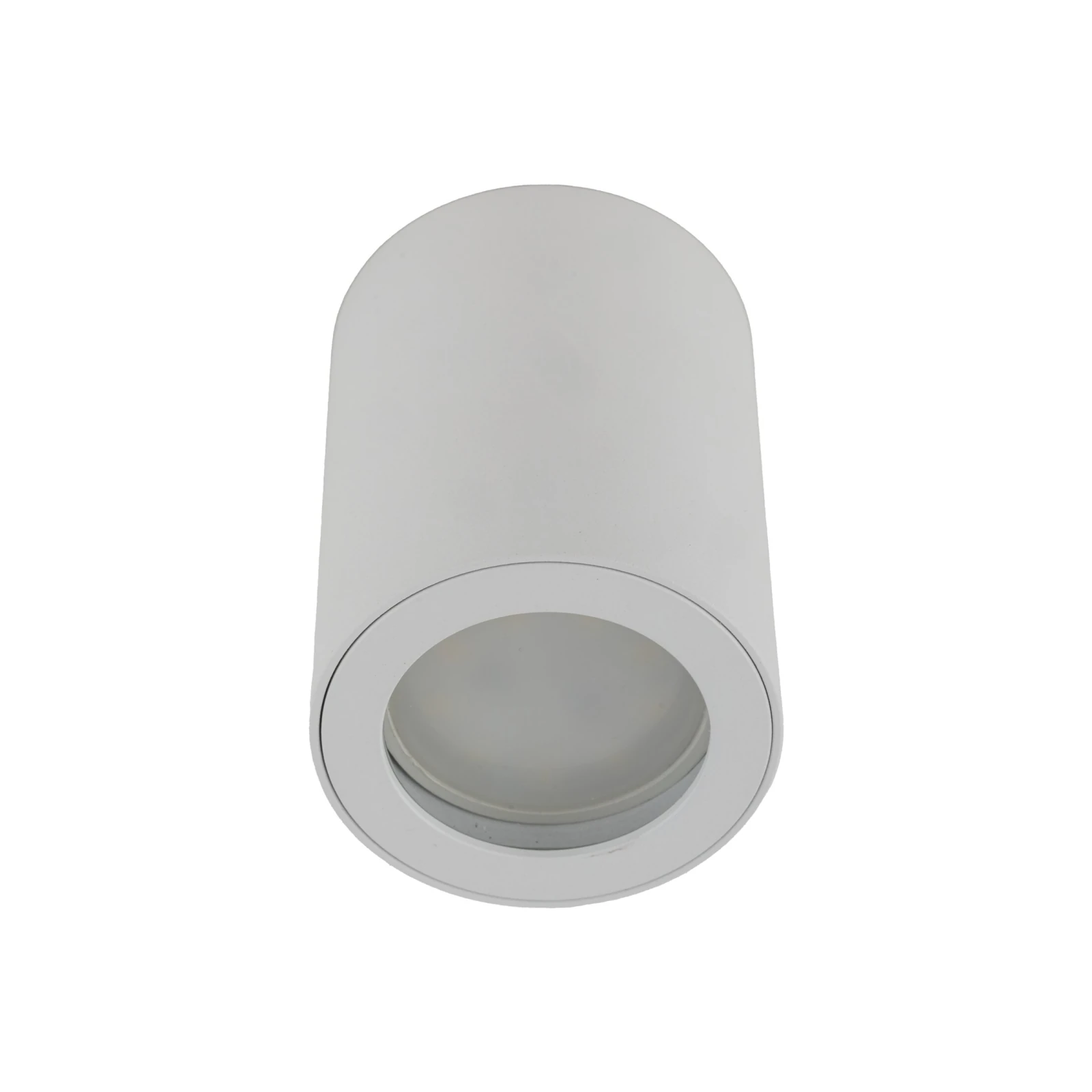GU10 ceiling light – cylindrical white fixture, IP44