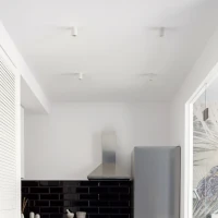 GU10 ceiling light – cylindrical white fixture, IP44 - Image 1