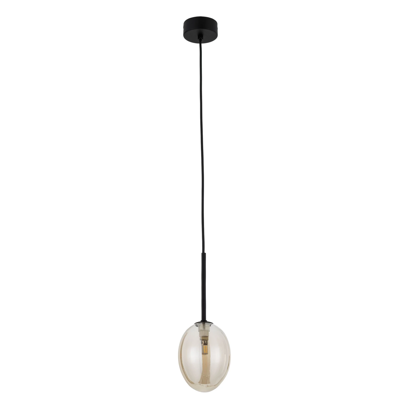 PEARL G9 pakabinamas šviestuvas, konjako spalvos stiklas, juodas akcentas