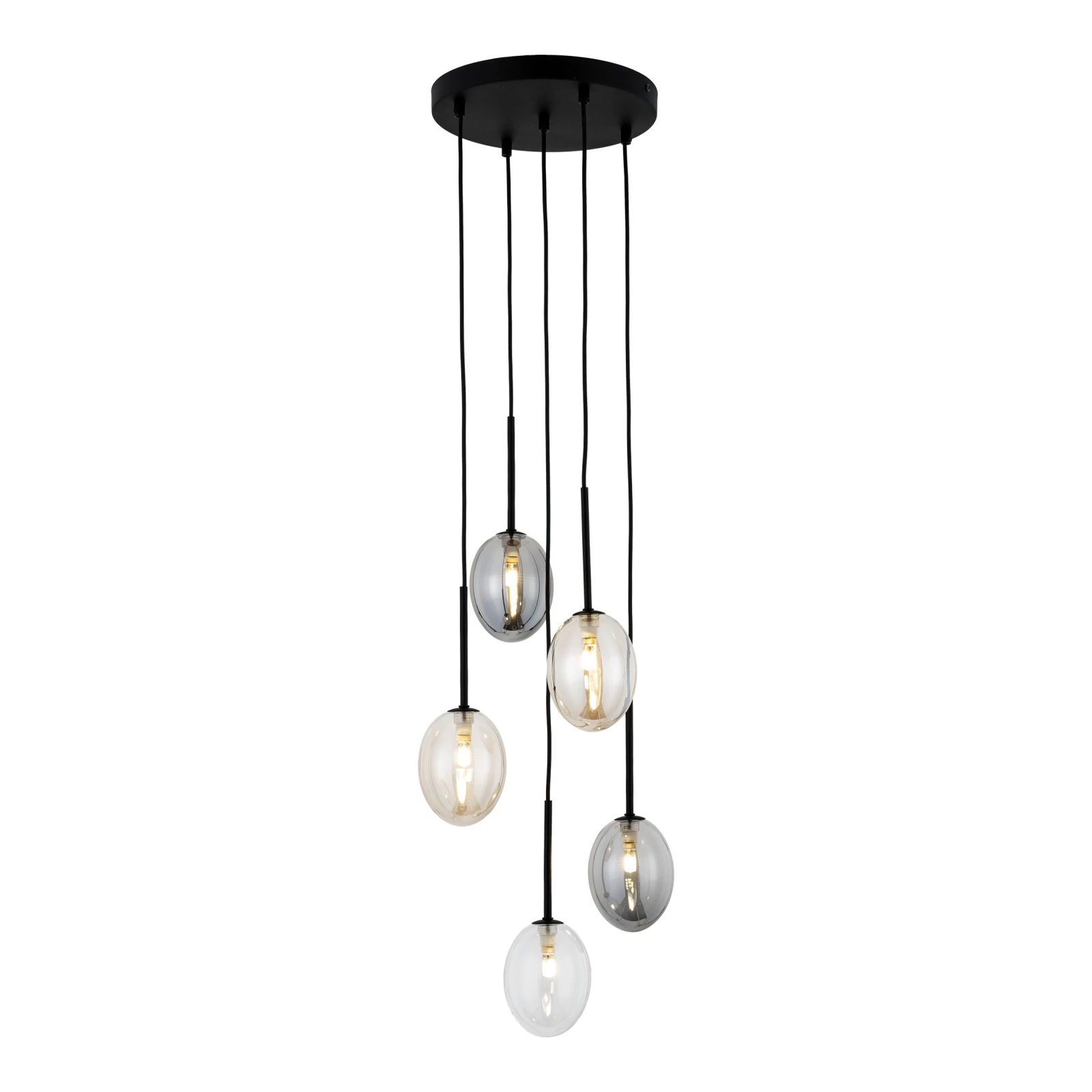 PEARL G9 pakabinamas šviestuvas, juodas, 5 taškų