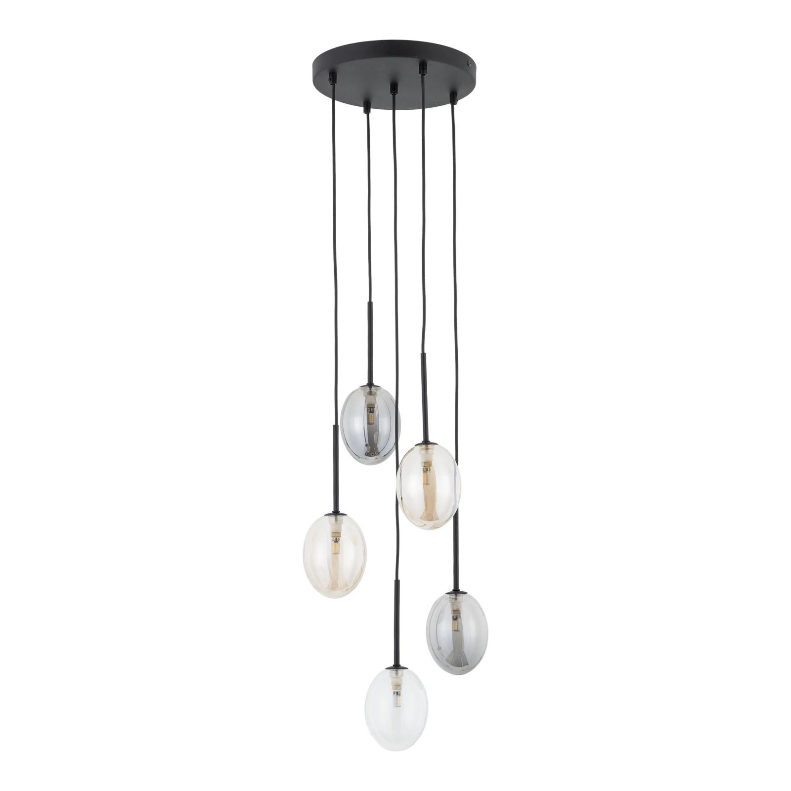 PEARL G9 pakabinamas šviestuvas, juodas, 5 taškų