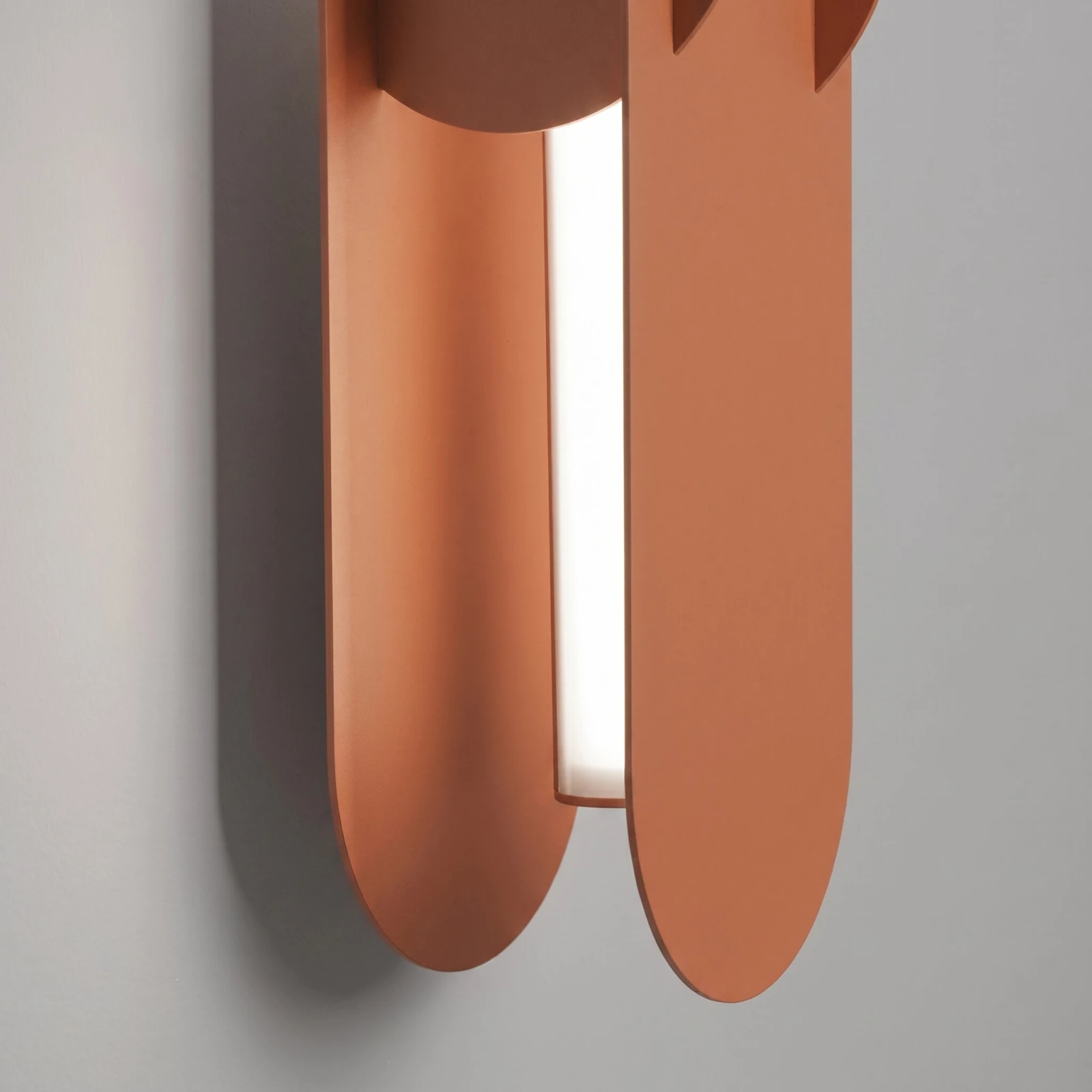 Wall lamp 91 cm – linear, red ochre, DALI dimmable