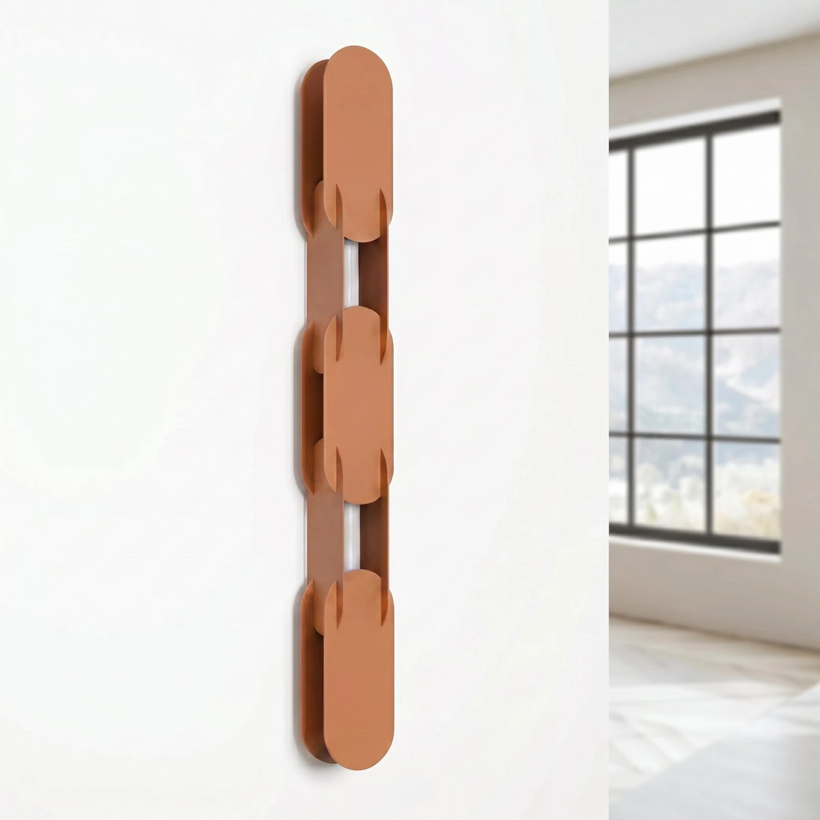 Wall lamp 91 cm – linear, red ochre, DALI dimmable