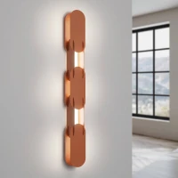 Wall lamp 91 cm – linear, red ochre, DALI dimmable - Image 1