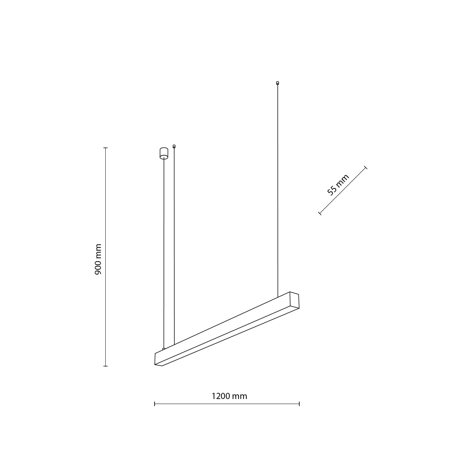 LED pendant light LUXE 40 W – linear, black, CCT