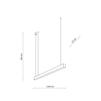 LED pendant light LUXE 40 W – linear, black, CCT - Image 7