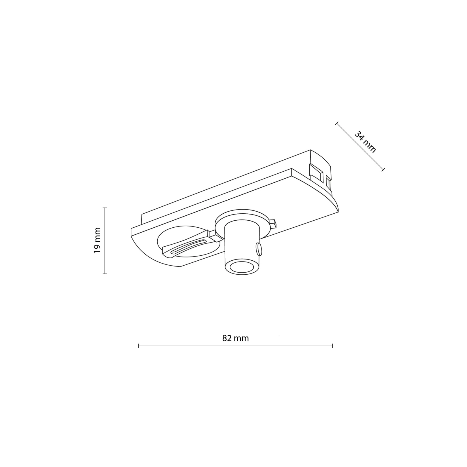 TRACER SLIM bėgelio adapteris, baltas, su fiksatoriumi