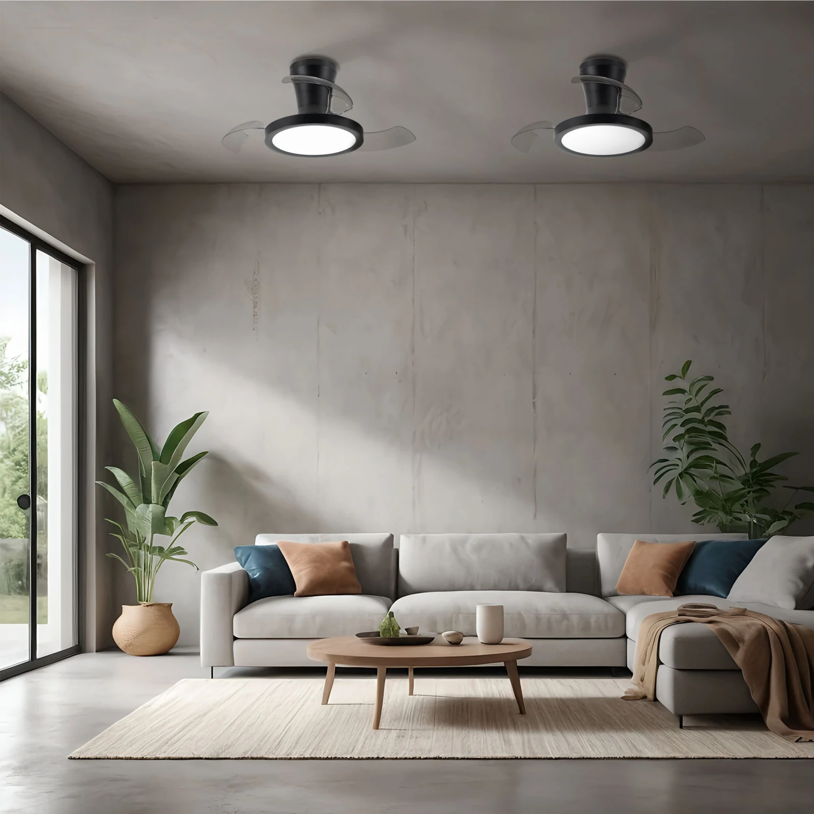 Lubinis LED šviestuvas su ventiliatoriumi BREEZE 18 W, juodas, CCT