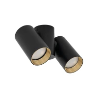 Wall spotlight 2xGU10 – black, gold accents, adjustable - Image 5