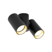 Wall spotlight 2xGU10 – black, gold accents, adjustable - Image 8
