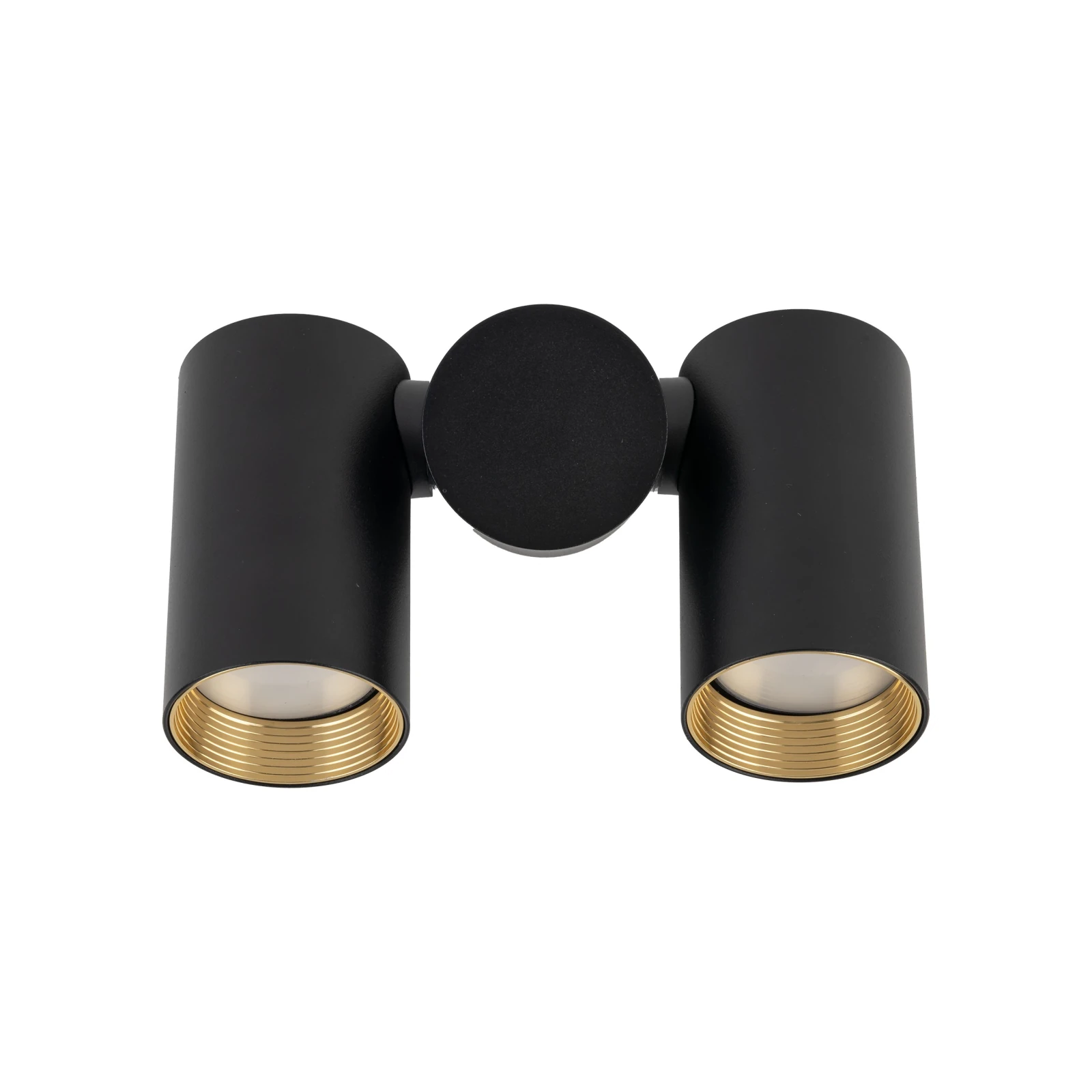 Wall spotlight 2xGU10 – black, gold accents, adjustable