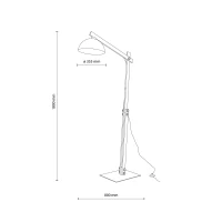 Floor lamp 15 W – beige, wood detail, adjustable E27 - Image 12