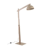 Floor lamp 15 W – beige, wood detail, adjustable E27 - Image 2