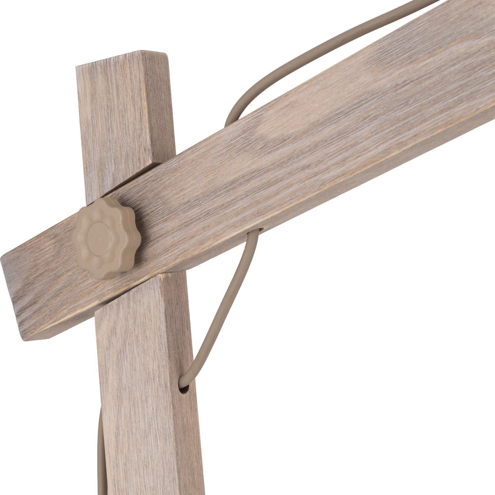 Floor lamp 15 W – beige, wood detail, adjustable E27