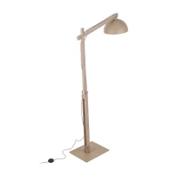 Floor lamp 15 W – beige, wood detail, adjustable E27 - Image 8