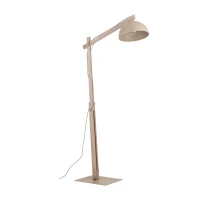 Floor lamp 15 W – beige, wood detail, adjustable E27 - Image 11