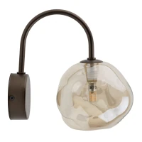 Wall light 1x8 W – irregular glass, brown - Image 6