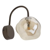 Wall light 1x8 W – irregular glass, brown - Image 8