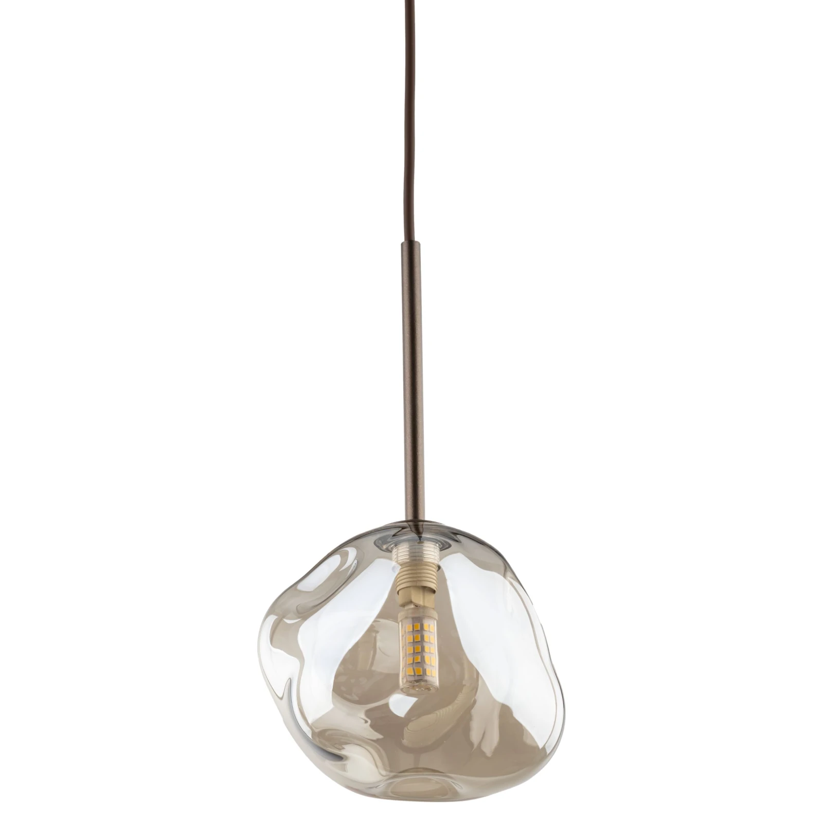 Pakabinamas šviestuvas LAVA 1x8 W G9, rudas stiklas