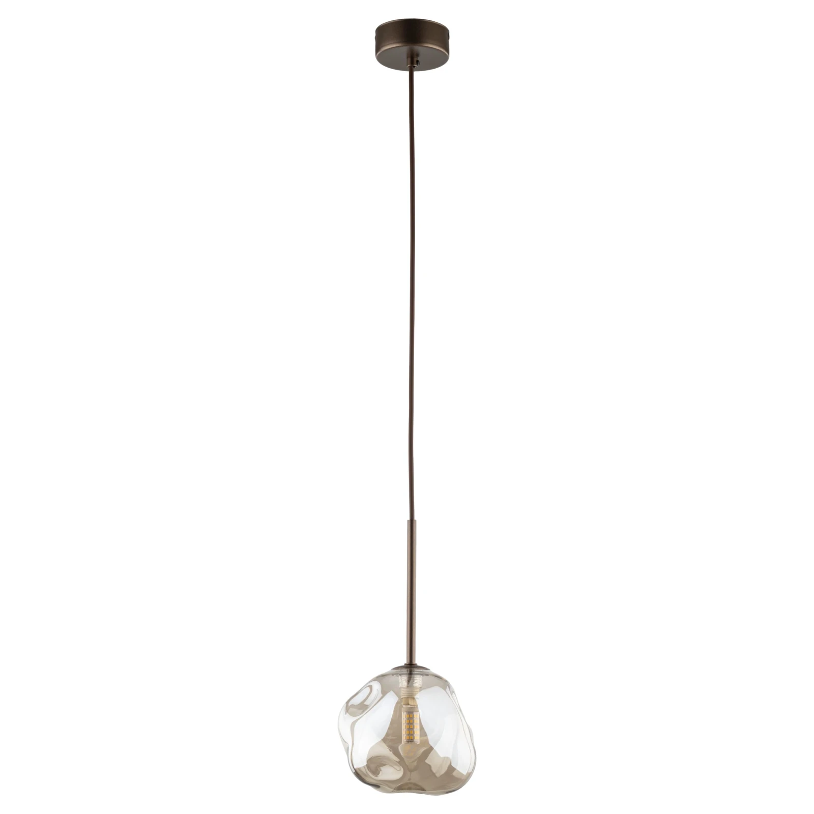 Pakabinamas šviestuvas LAVA 1x8 W G9, rudas stiklas