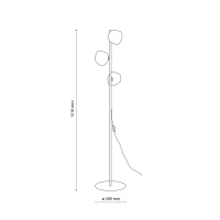 Floor lamp 3x8 W – irregular glass shades, brown - Image 9