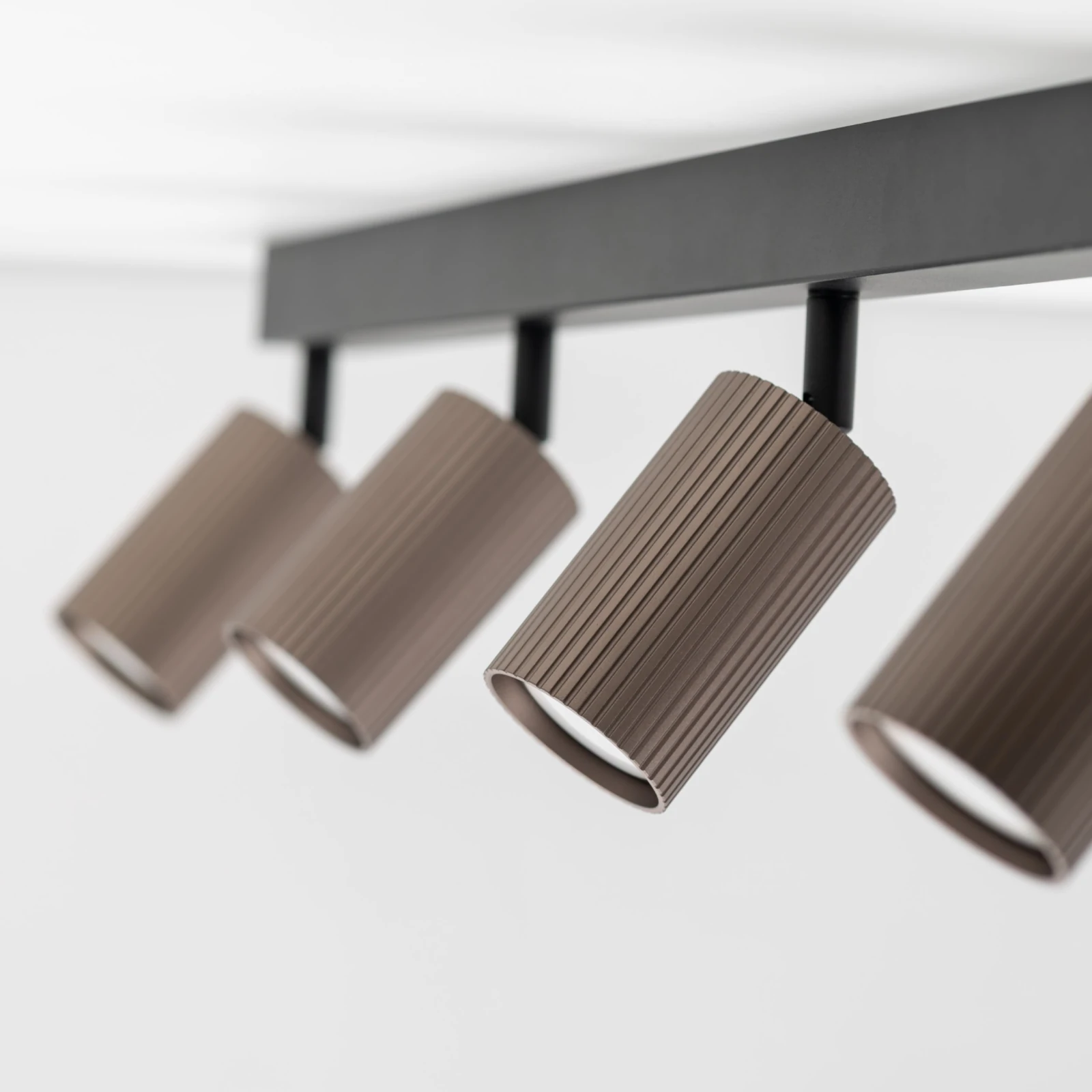 Ceiling spotlight 4xGU10 – linear, brown, adjustable