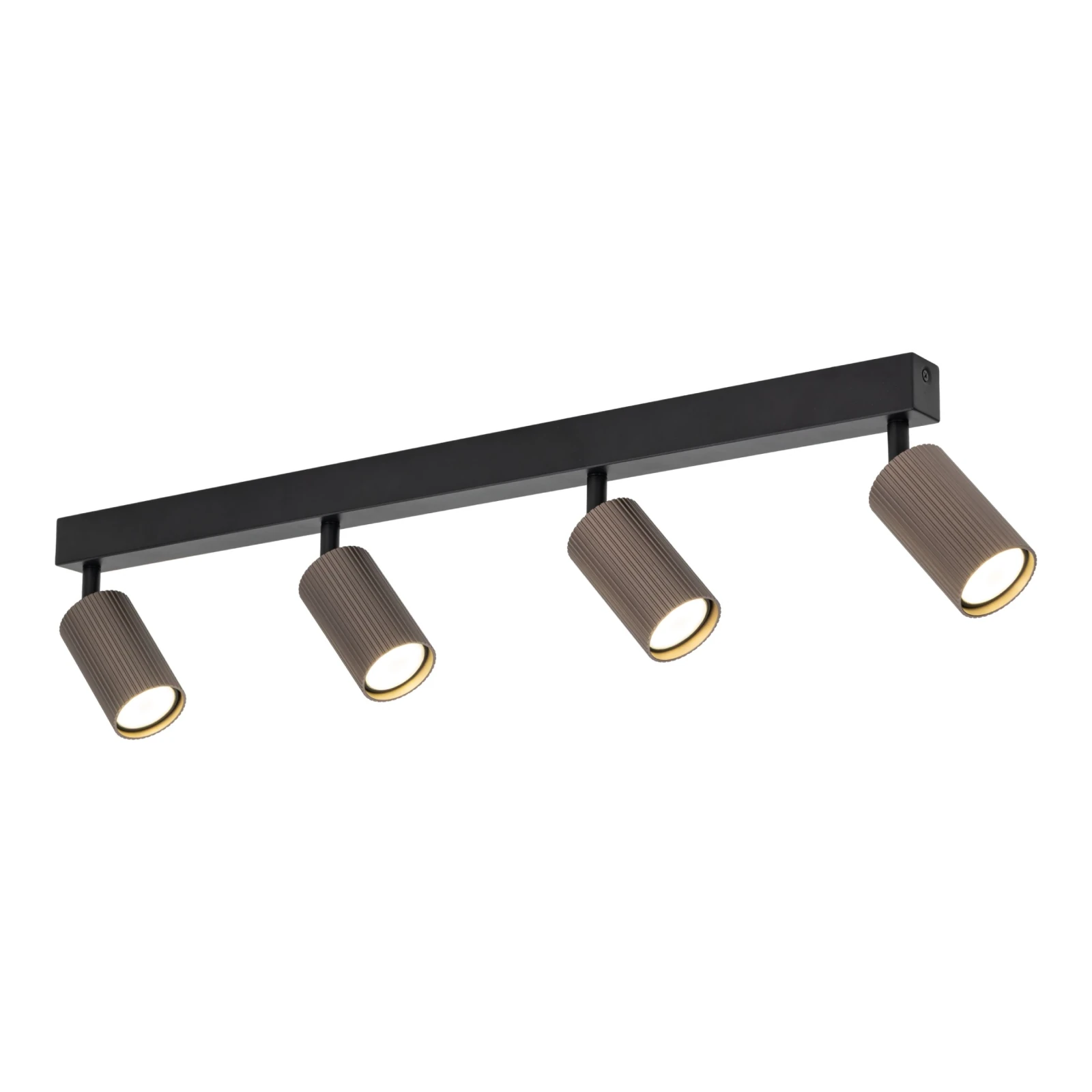 Ceiling spotlight 4xGU10 – linear, brown, adjustable