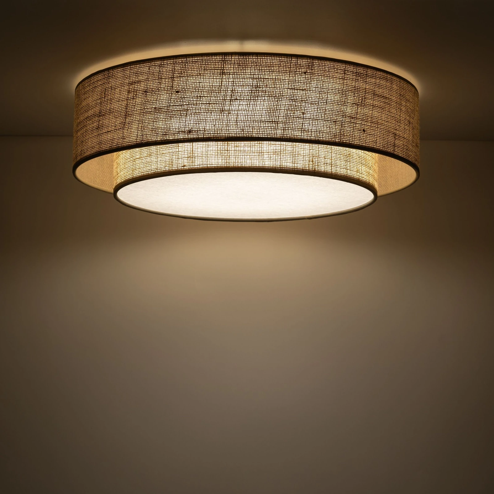 Ceiling light 4xE27 – round, beige, magnetic shade