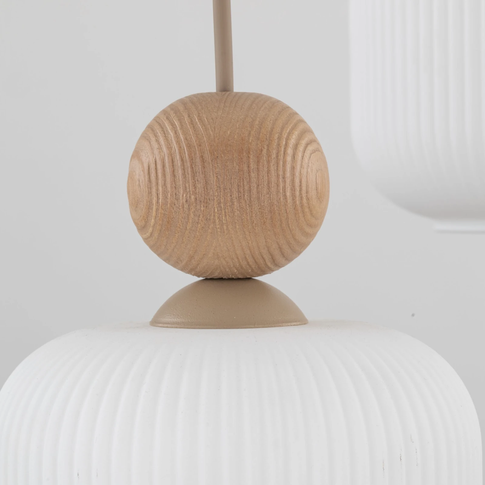 Pendant light 3x10 W – glass shades, beige and white